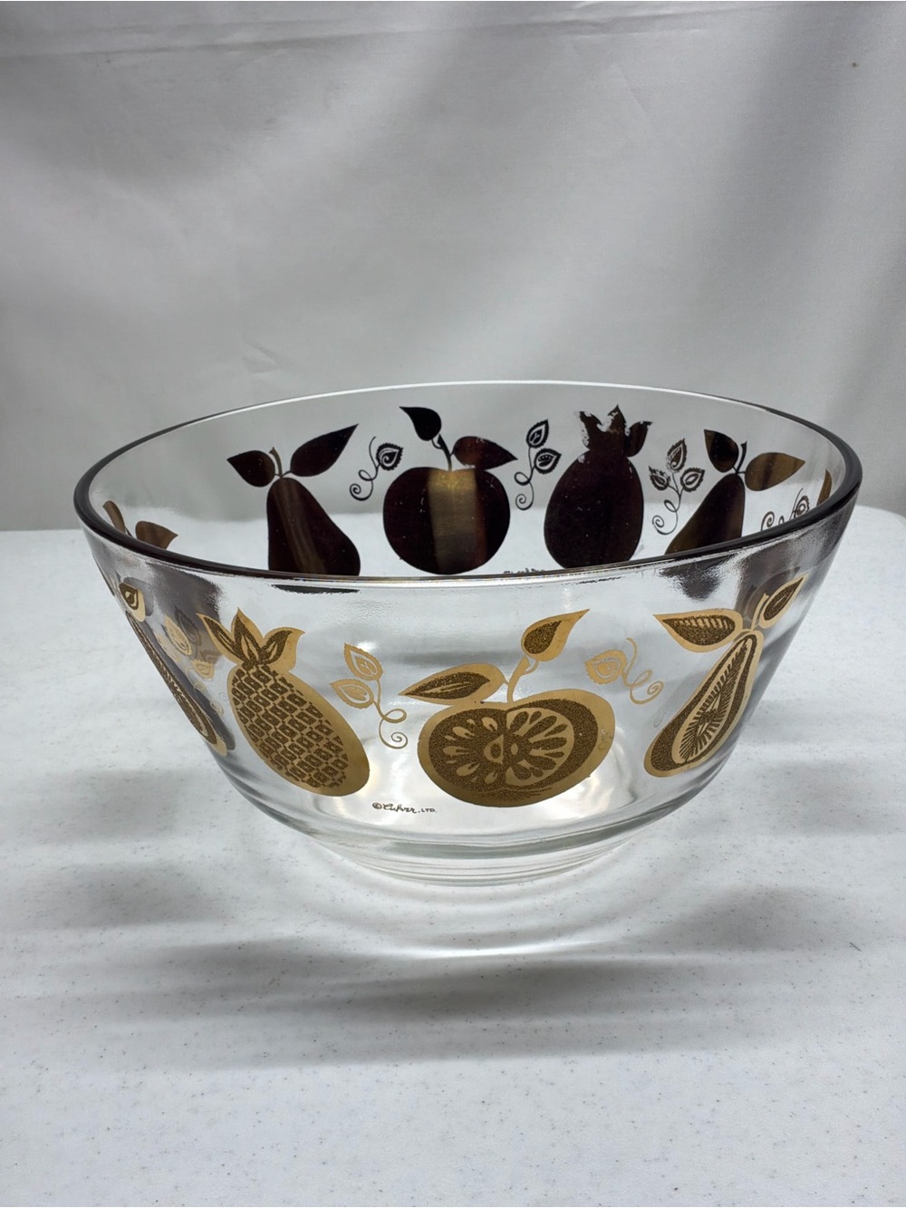 Culver Vintage 22K Gold Florentine MCM Serving Bowl Signed
